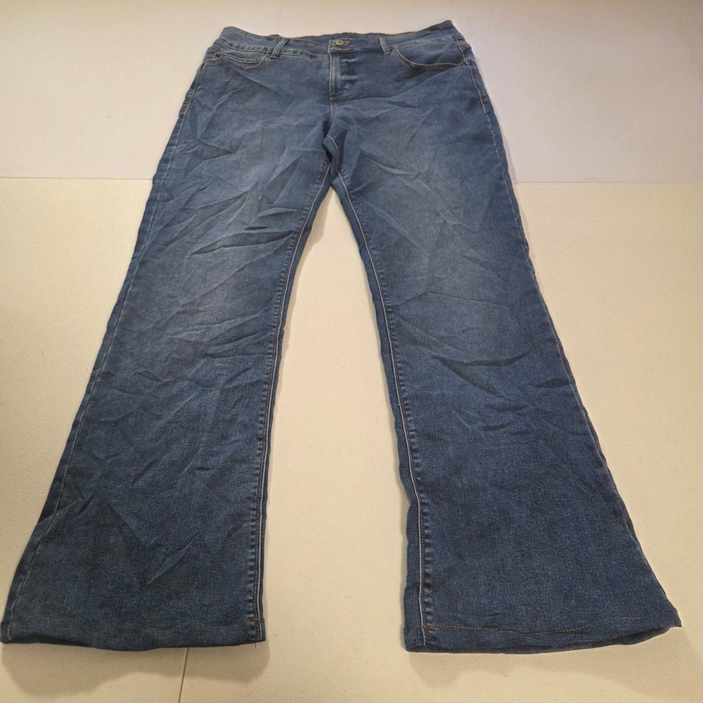 Curve Appeal Curve Creator High Rise Bootcut Jeans Blue Womens 14/32 Stretch
